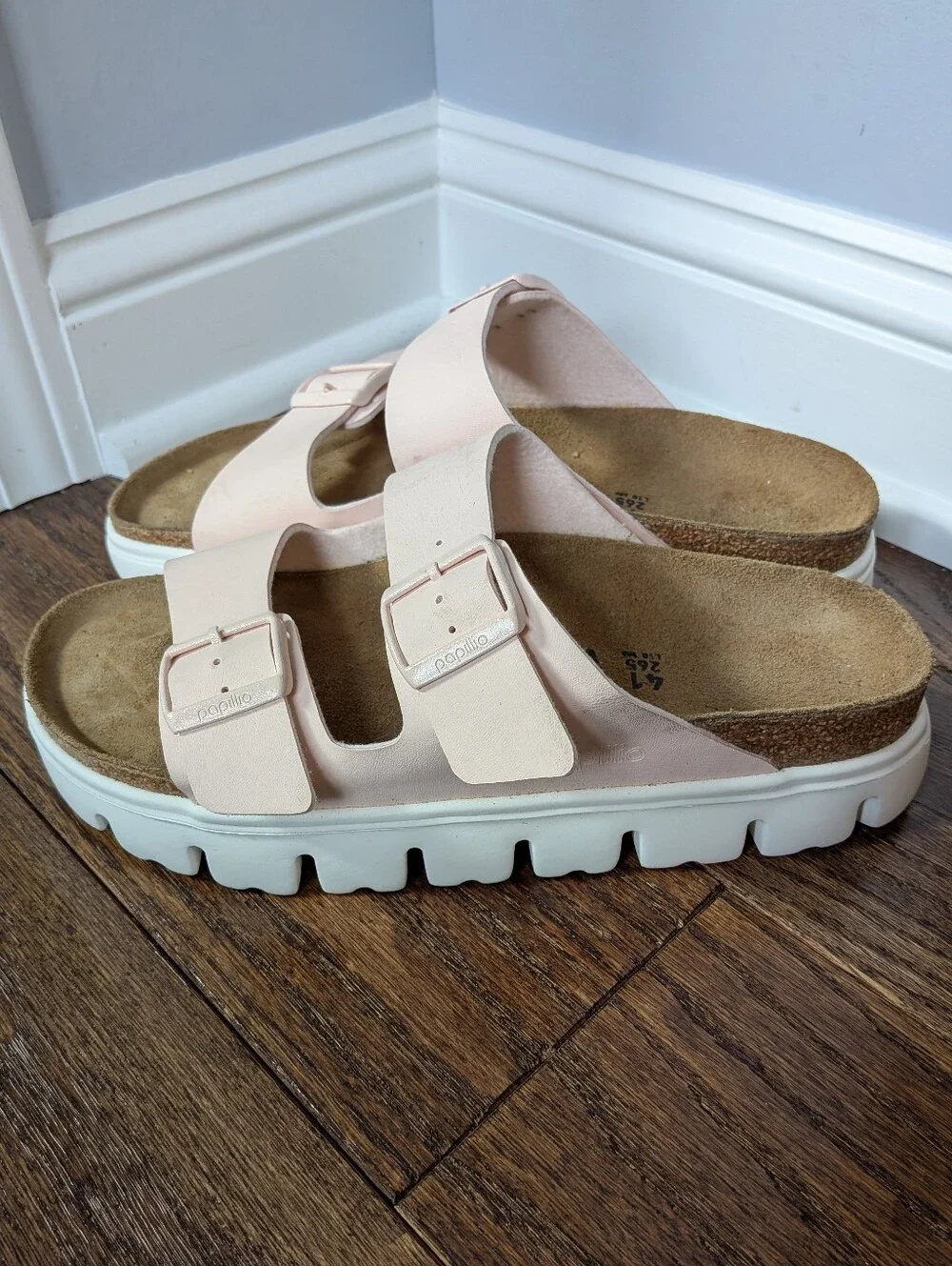 Papillio by Birkenstock Women's Pink Birko-flor Arizona Slide Platform Sandal 41 - Picture 3 of 8